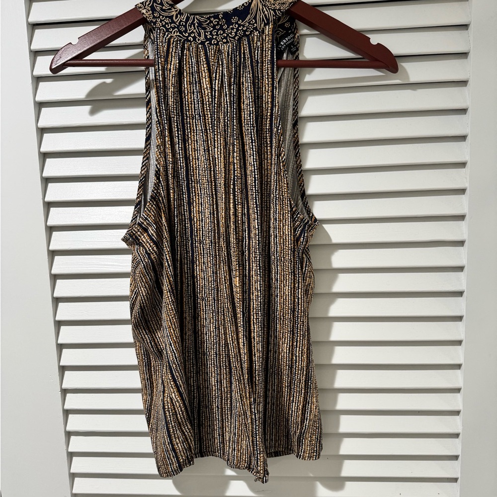 Liverpool Sleeveless Black and Tan Top